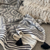 Merida Turkish Towel / Blanket - Gray & Black