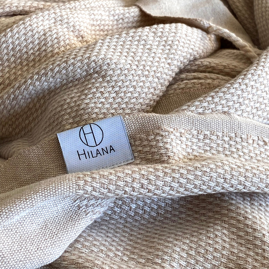 Big Sur Sustainable Hand-loomed Cotton Blanket - Beige